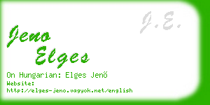 jeno elges business card